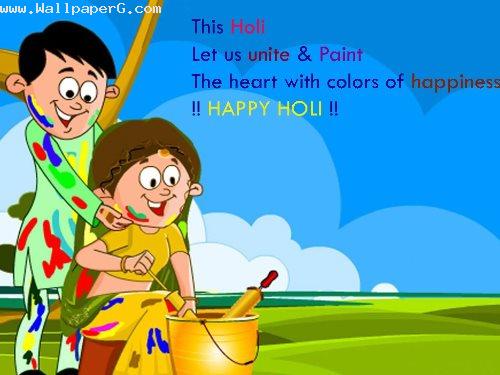 Heart with color of happiness holi