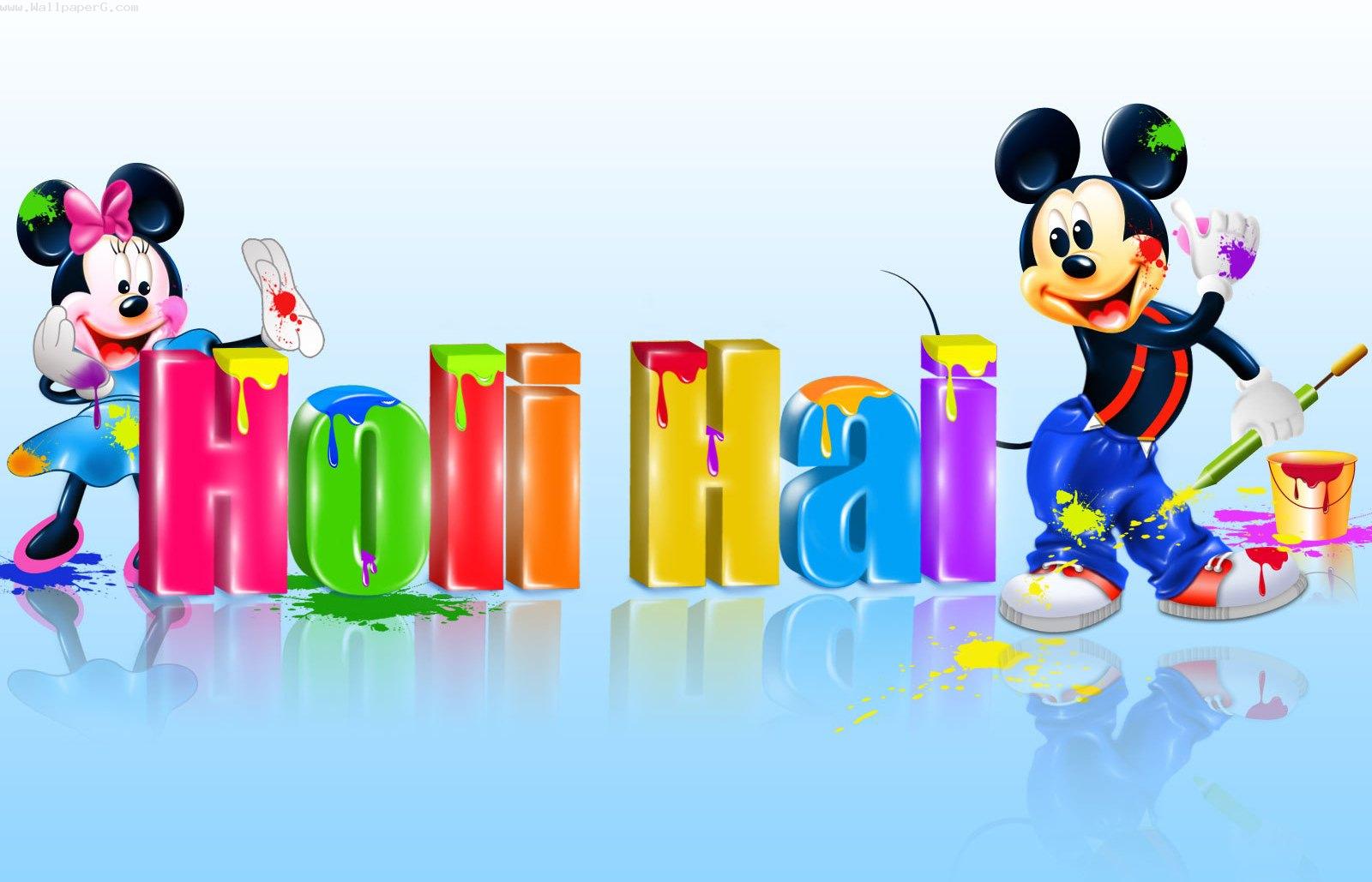 Micky mouse and holi