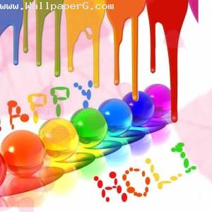 Happy holi with colorful balloon