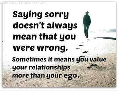 Saying sorry