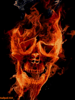 Animated fire skull