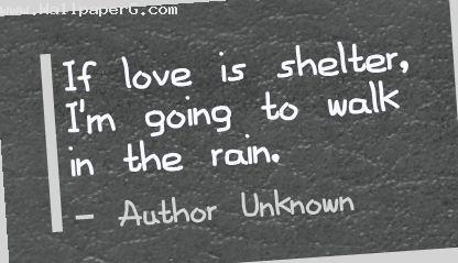 If love is shelter break up quote