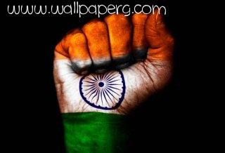 Indian flag unity one hand