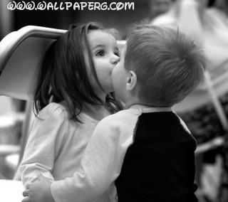 Cute kids kissing