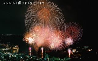 Fireworks in dark sky