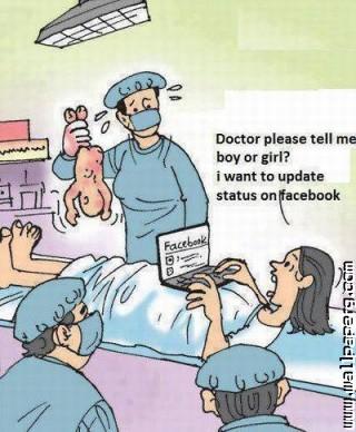 Facebook addiction funny cartoon joke