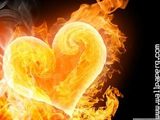 Amazing flaming heart wallpaper