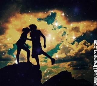 Couple kiss