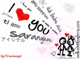 Say love you in different words and languages