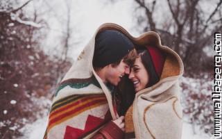 Love couple in winter