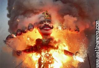 Ravan burned by ram