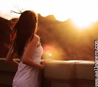 Girl and sunrise