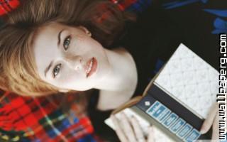 Girl with book wallpaper