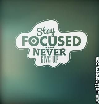 Stay focused and never give up motivational quote