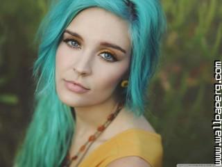 Girl with blue hair wallpaper