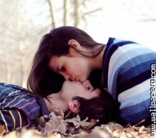 A lover kissing