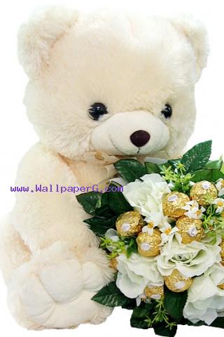 Teddy love with flowers