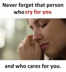 Never forget that person who cry for you love quote 