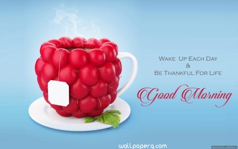 Sweet morning wishes cup image in hd