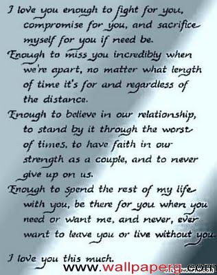  Wallpapers on Download I Love U Enough   Heart Touching Love Quote For Your Mobile