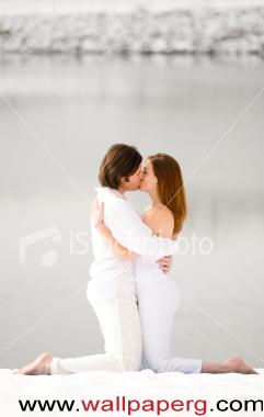 Kissing in snow 1