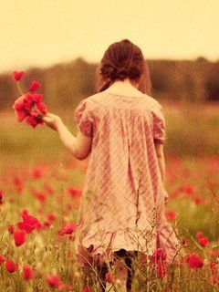 Girl with red flower