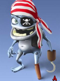 Funny pirate frog