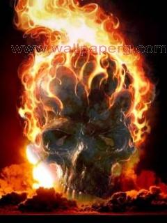 Fire angry skull