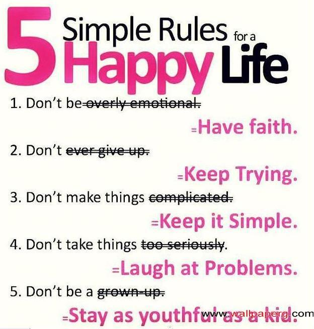 Five simple rule to be happy