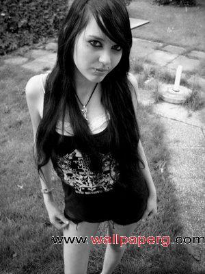 Long hair emo girl