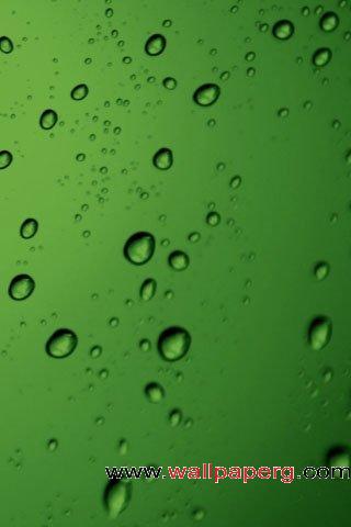 Green drops of water