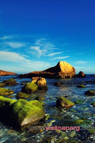 The rocks in the lake