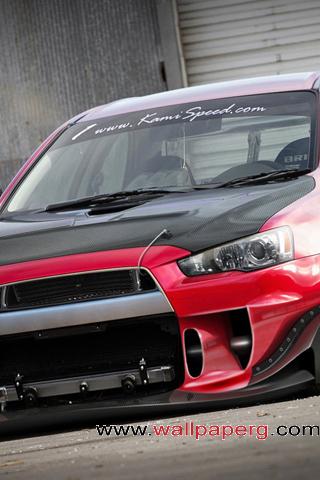 Red mitsubishi lancer