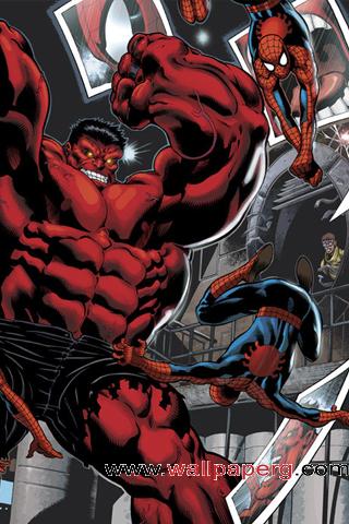 Red hulk x spiderman