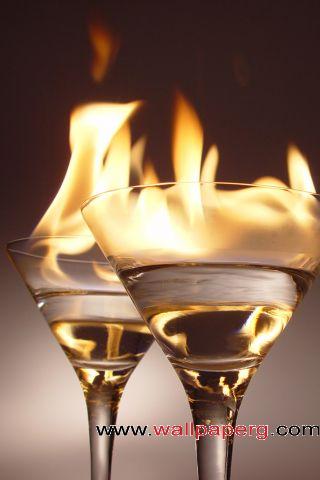 Flaming martini