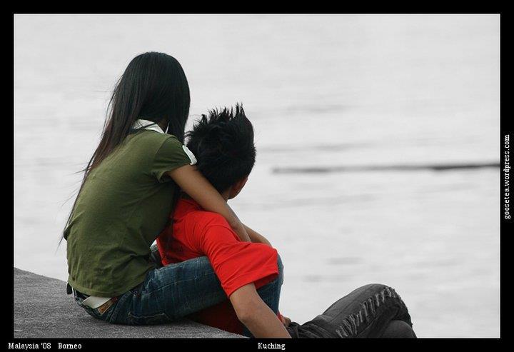 Hug on the beach