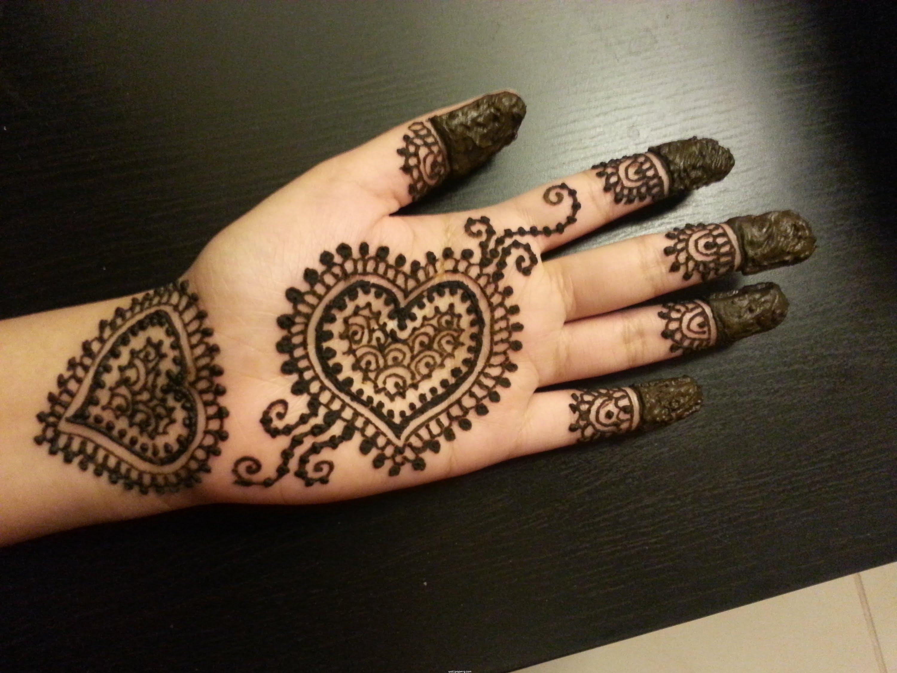 Download Mehandi beautiful heart design - Mehendi designs for your mobile  cell phone