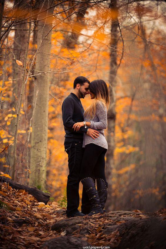 Download Love in the autumn season for mobile - Romantic couple wallpapers  for your mobile cell phone