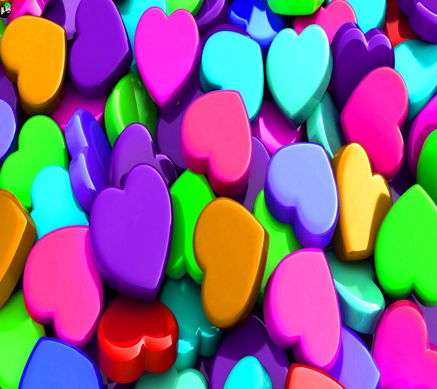Download Colorful hearts hd wallpaper - Heart and rose hd wallpaper for  your mobile cell phone
