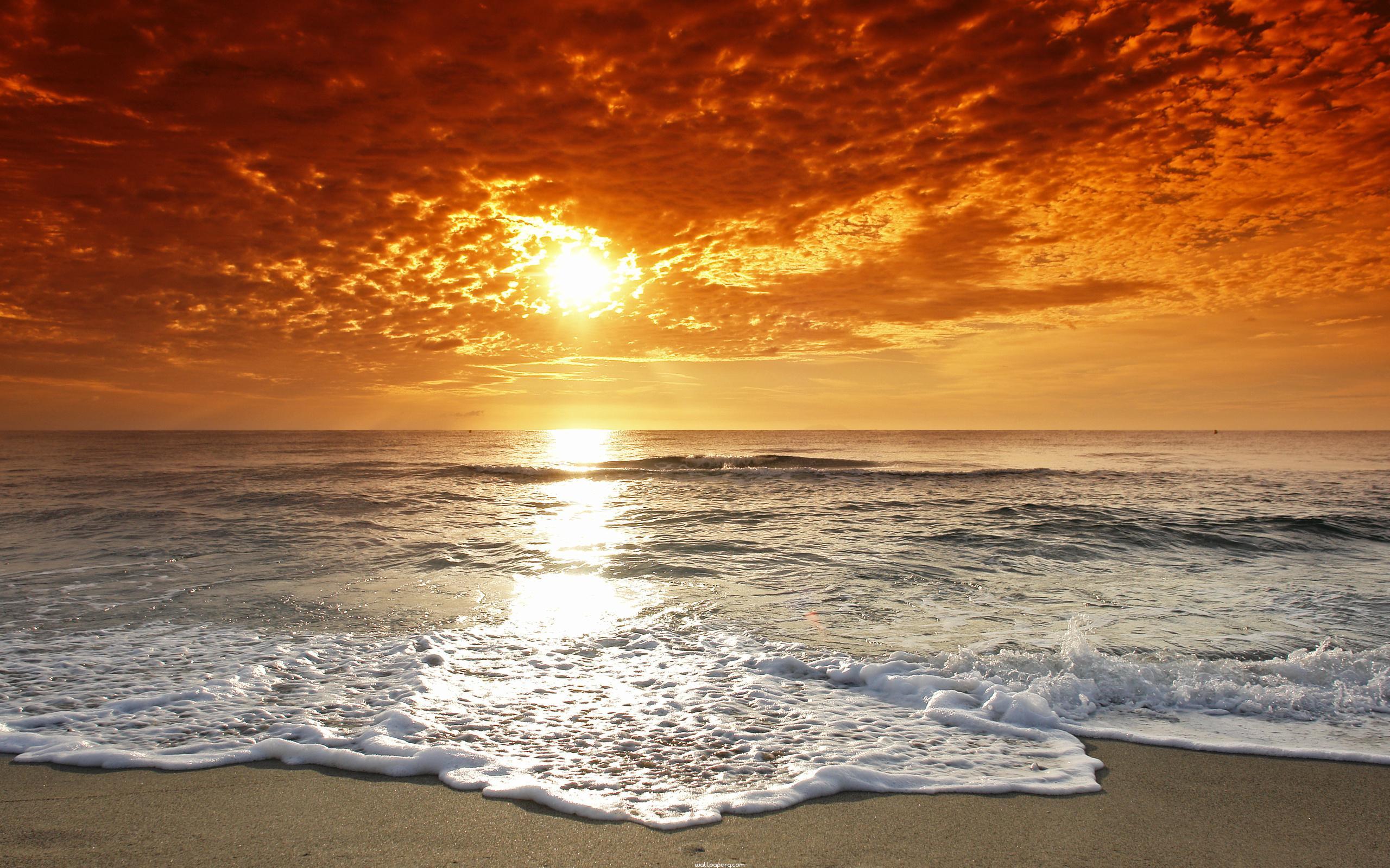 Beautiful beach sunset hd wallpaper