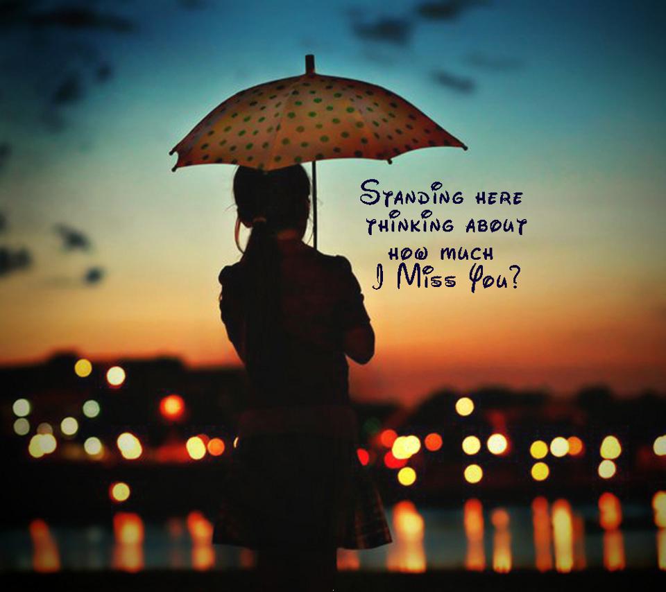 Download I miss you quote with standing girl - Miss you hd ...