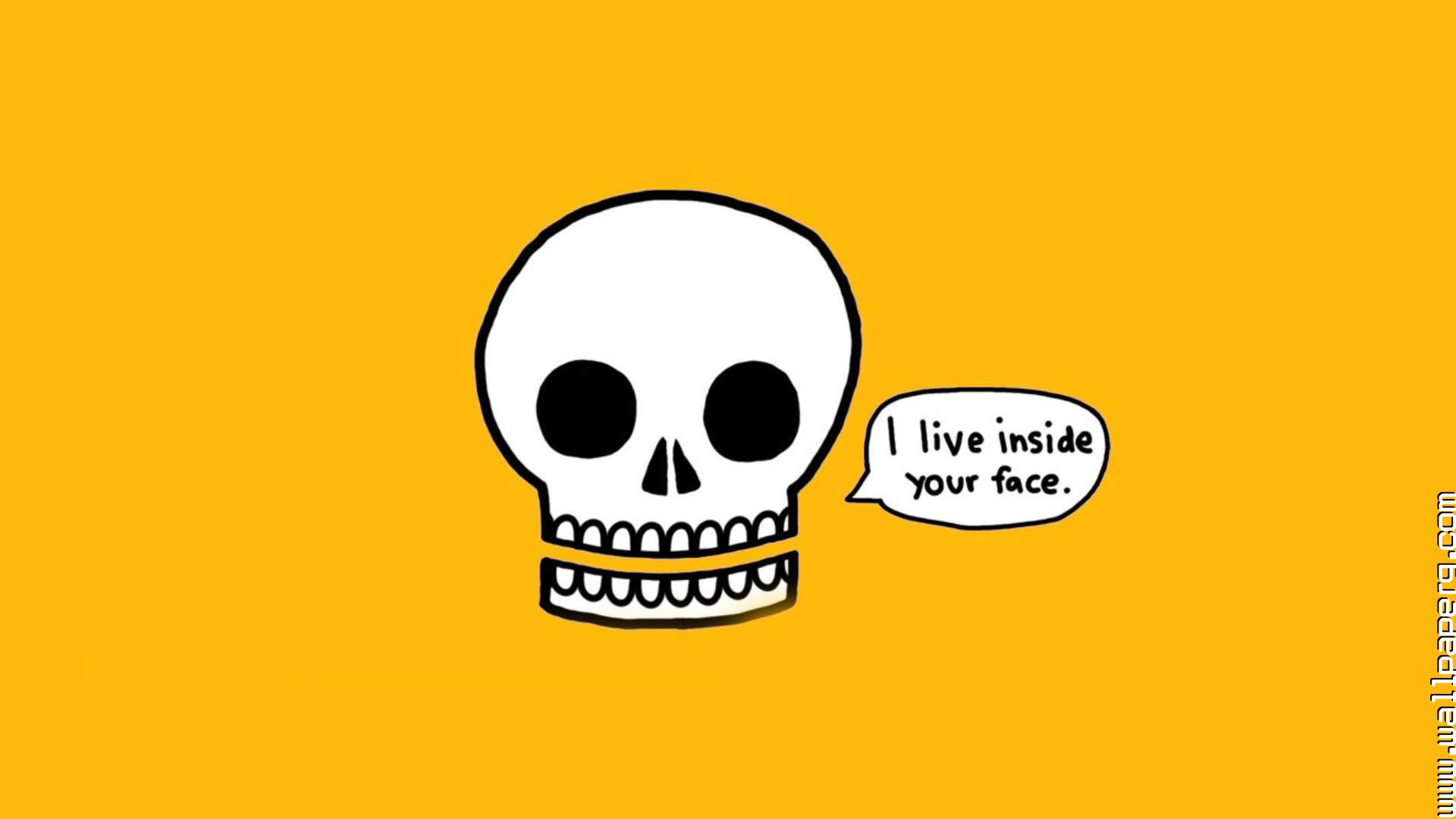 Download Funny minimalistic skulls text awesome wallpaper ...